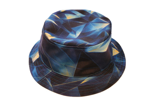 Obsidian Fractals Poly Canvas Blue Bucket Hat