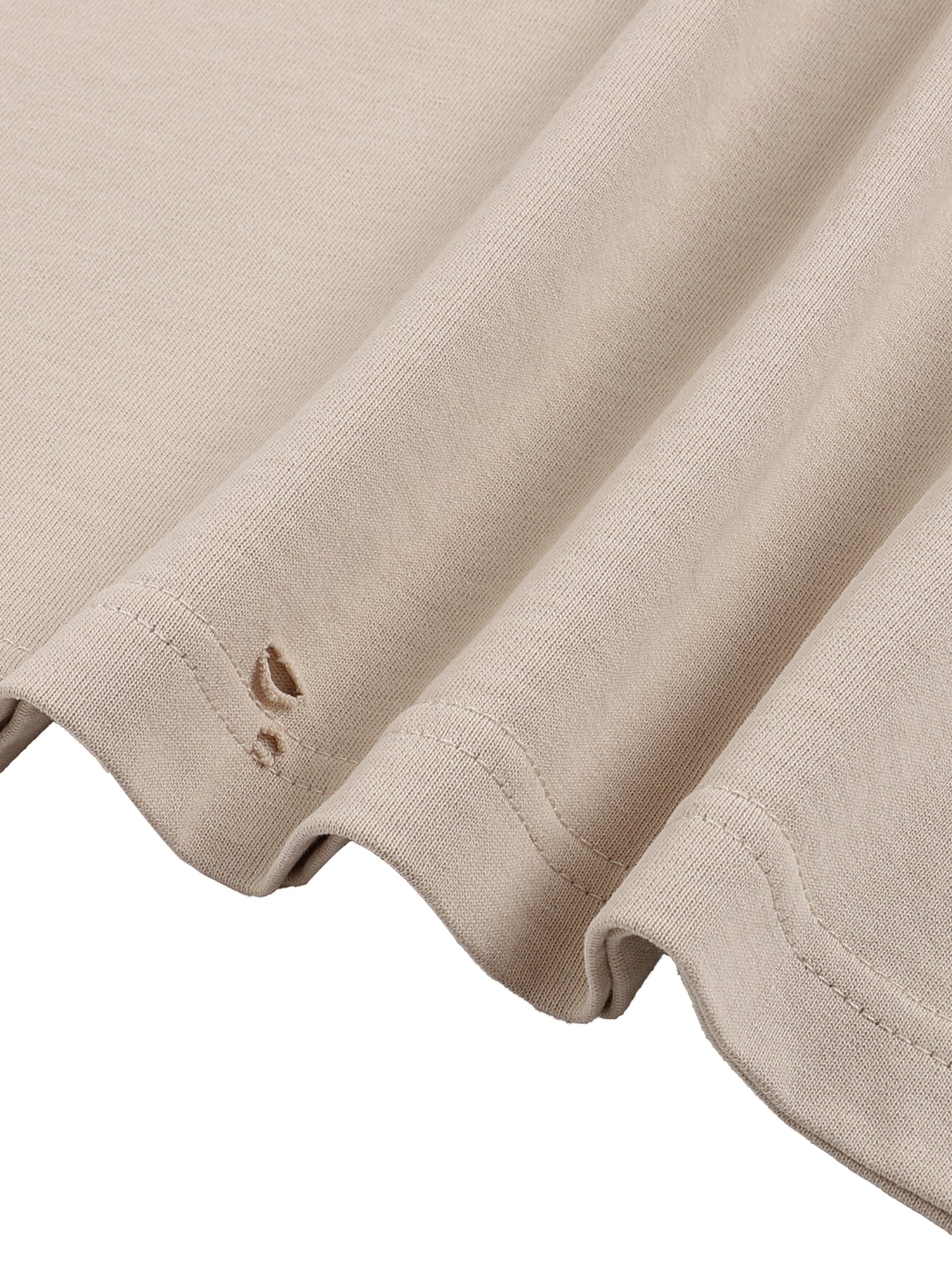 Flat lay of the sustainable 250 GSM Future-Homme made-to-order daily uniform classic frayed boxy t-shirt in apricot fabric example on a white background