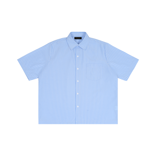 Light blue striped shirt on a white background