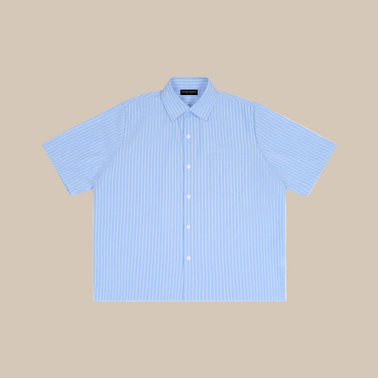 Light blue striped shirt on a white background