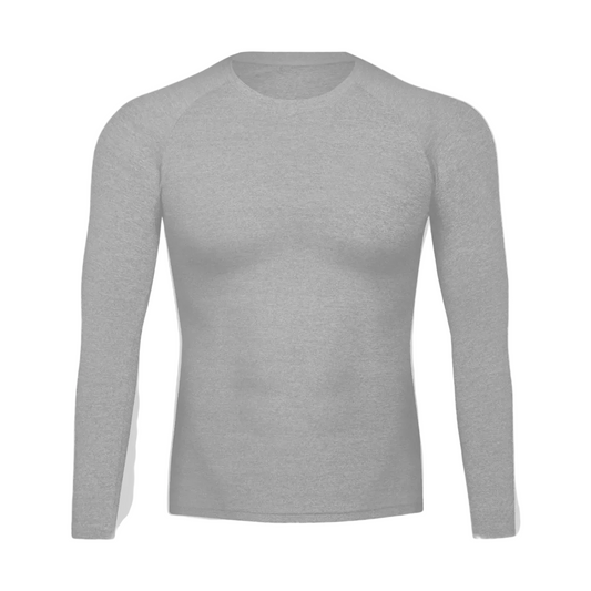 Gray long-sleeve shirt on a white background