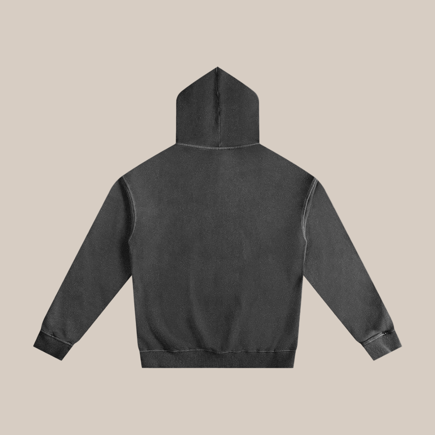 Black hoodie on a beige background