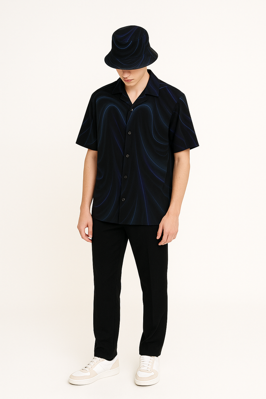 Neon Drape Tencel Twill Revere Shirt