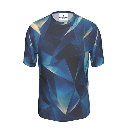 Obsidian Fractals Short Sleeve Blue Cotton T-Shirt