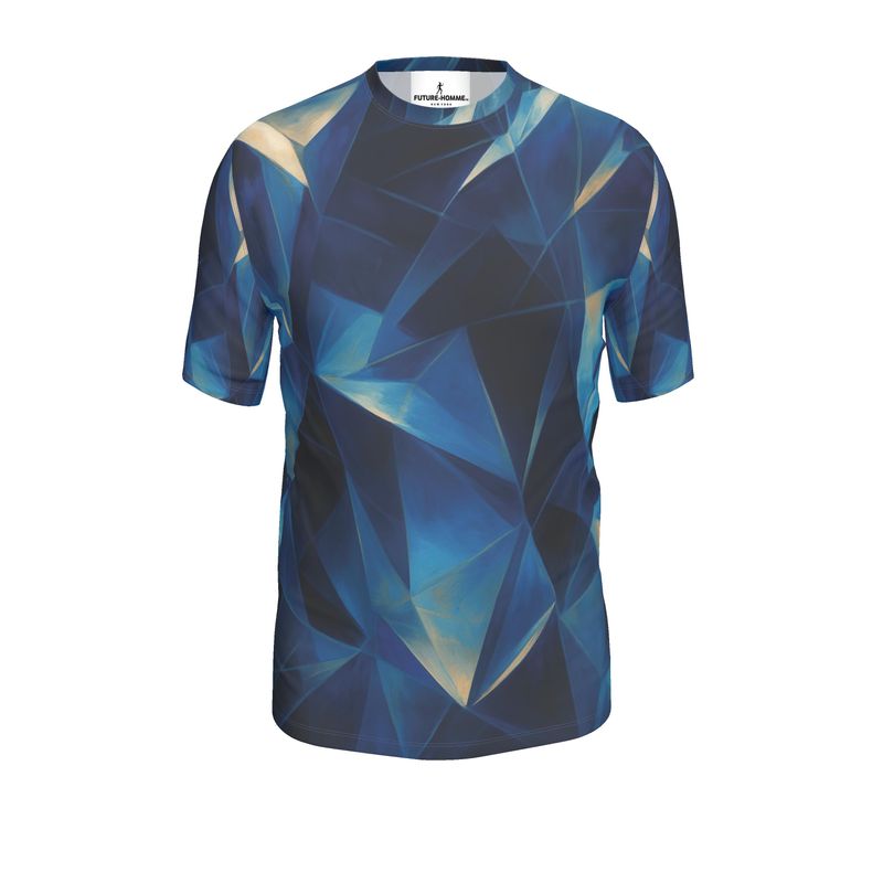 Obsidian Fractals Short Sleeve Blue Cotton T-Shirt