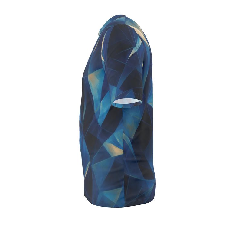 Obsidian Fractals Short Sleeve Blue Cotton T-Shirt