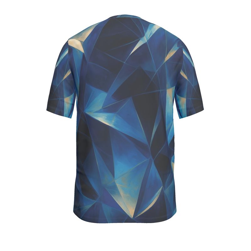 Obsidian Fractals Short Sleeve Blue Cotton T-Shirt