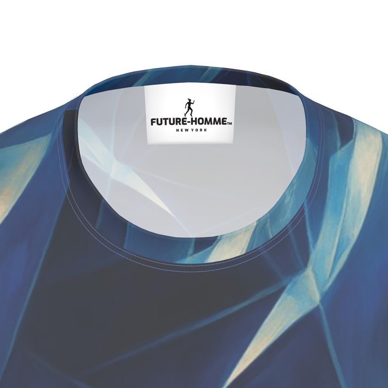 Obsidian Fractals Short Sleeve Blue Cotton T-Shirt