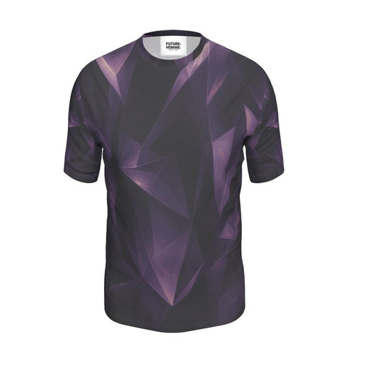 Obsidian Fractals Short Sleeve Amethyst Cotton T-shirt