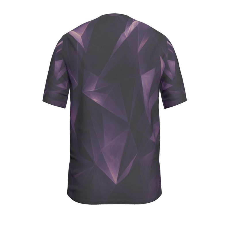 Obsidian Fractals Short Sleeve Amethyst Cotton T-shirt