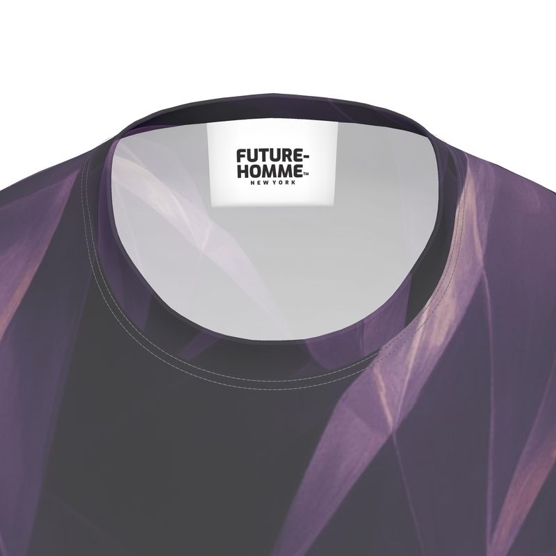 Obsidian Fractals Short Sleeve Amethyst Cotton T-shirt