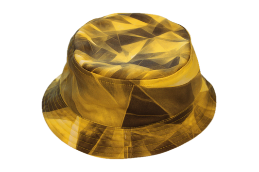 Obsidian Fractals Cotton Denim Yellow Bucket Hat