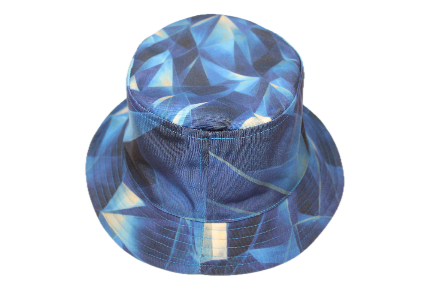 Obsidian Fractals Poly Canvas Blue Bucket Hat