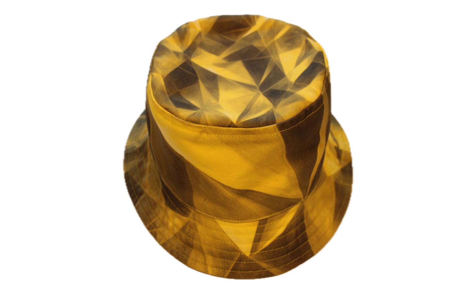 Obsidian Fractals Cotton Denim Yellow Bucket Hat