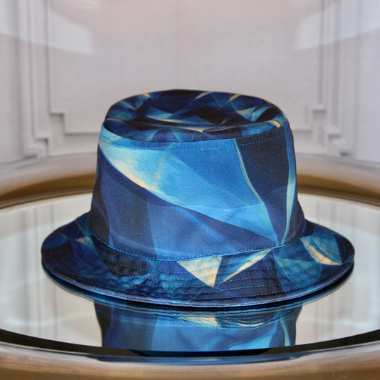 Obsidian Fractals Poly Canvas Blue Bucket Hat