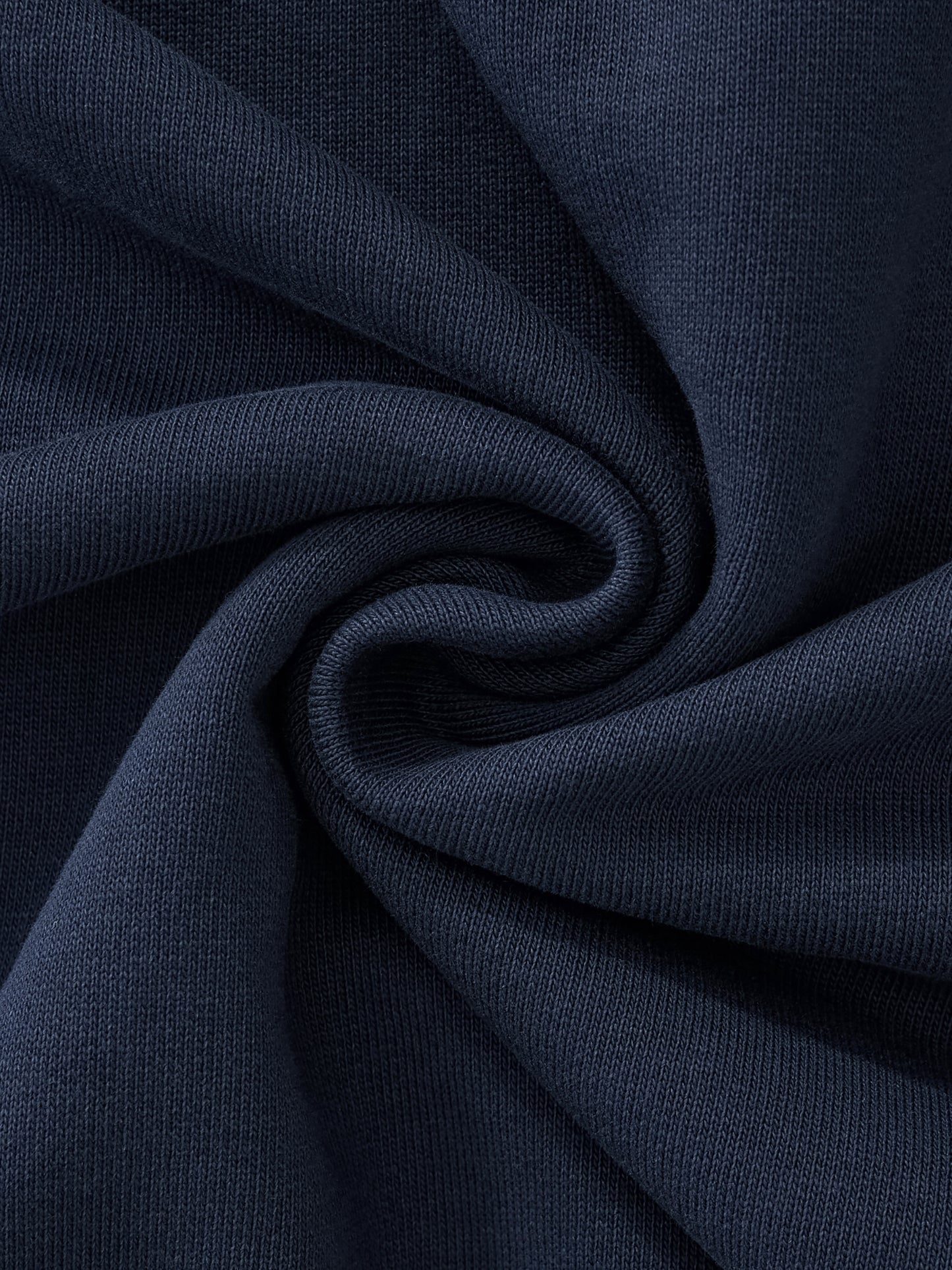 Fabric swatch of the Future-Homme Track V-neck sweatshirt in navy. 