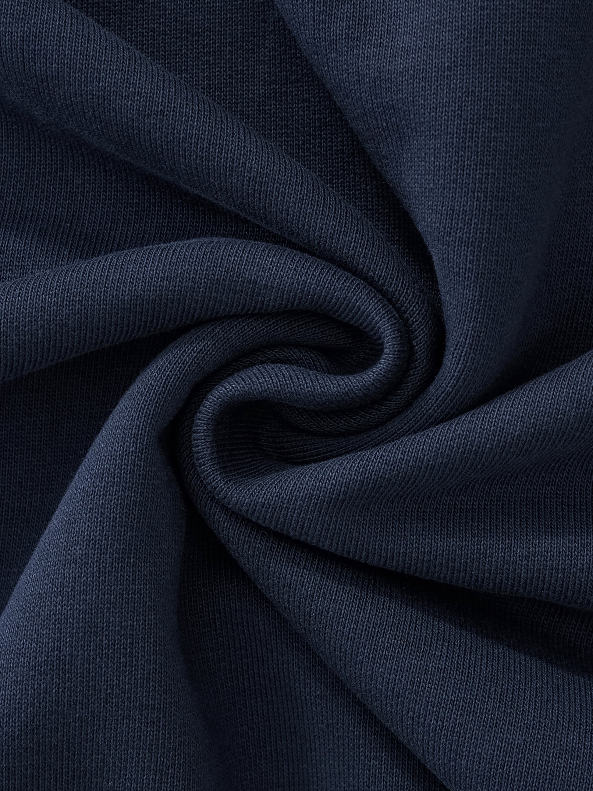 Fabric swatch of the Future-Homme Track V-neck sweatshirt in navy. 