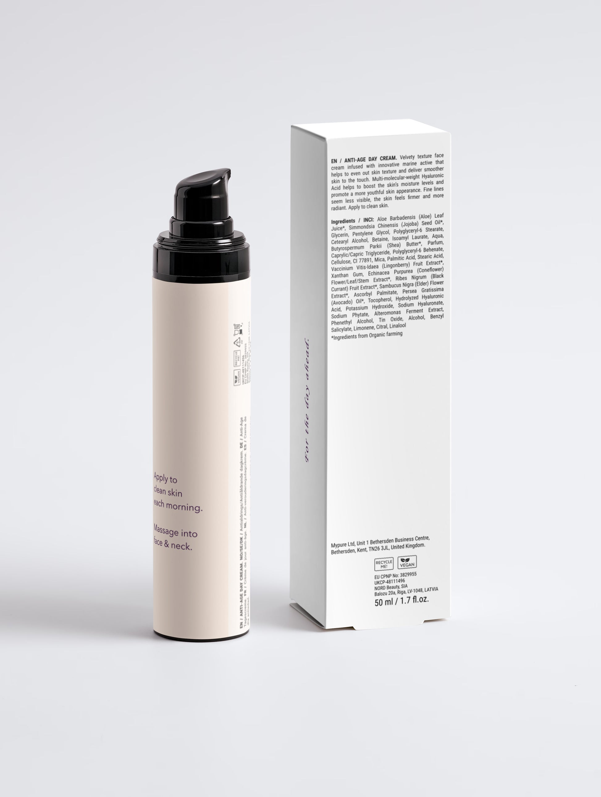 Future-Homme Skincare bottle and box on a light gray background