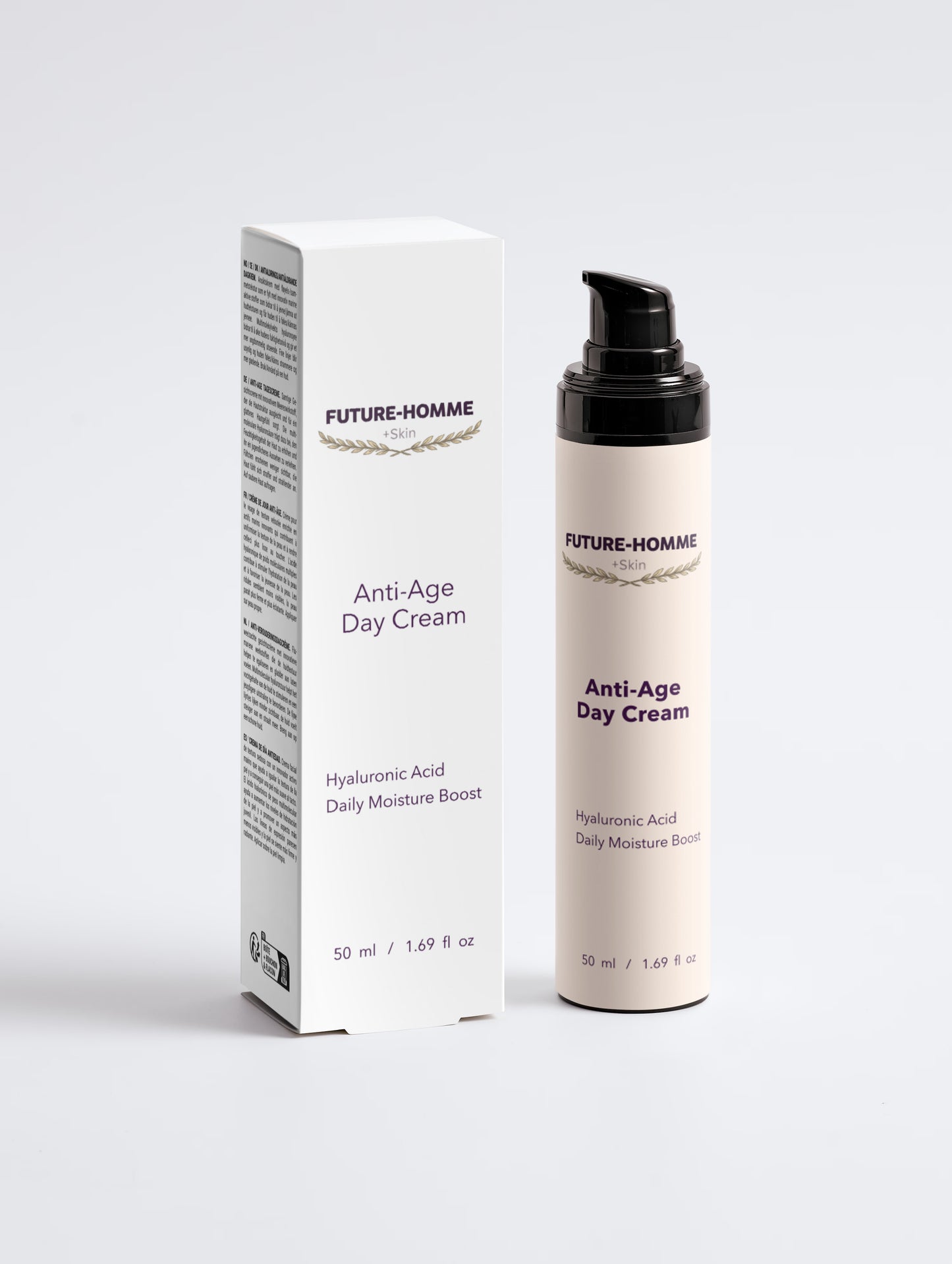 Future-Homme Anti-age day cream with packaging on a white background