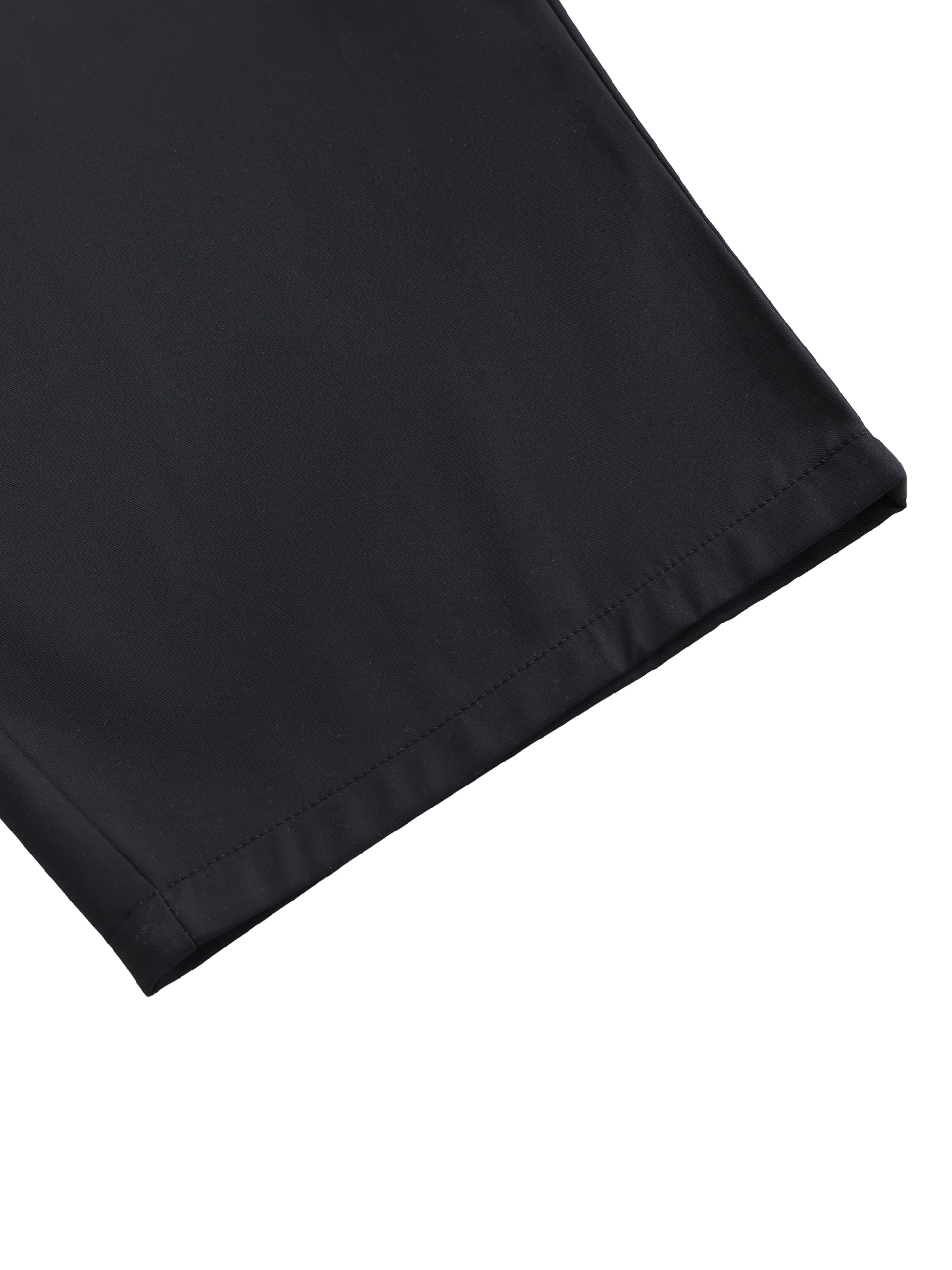 Flat lay of the black barrel pant lower pant leg -Future-Homme