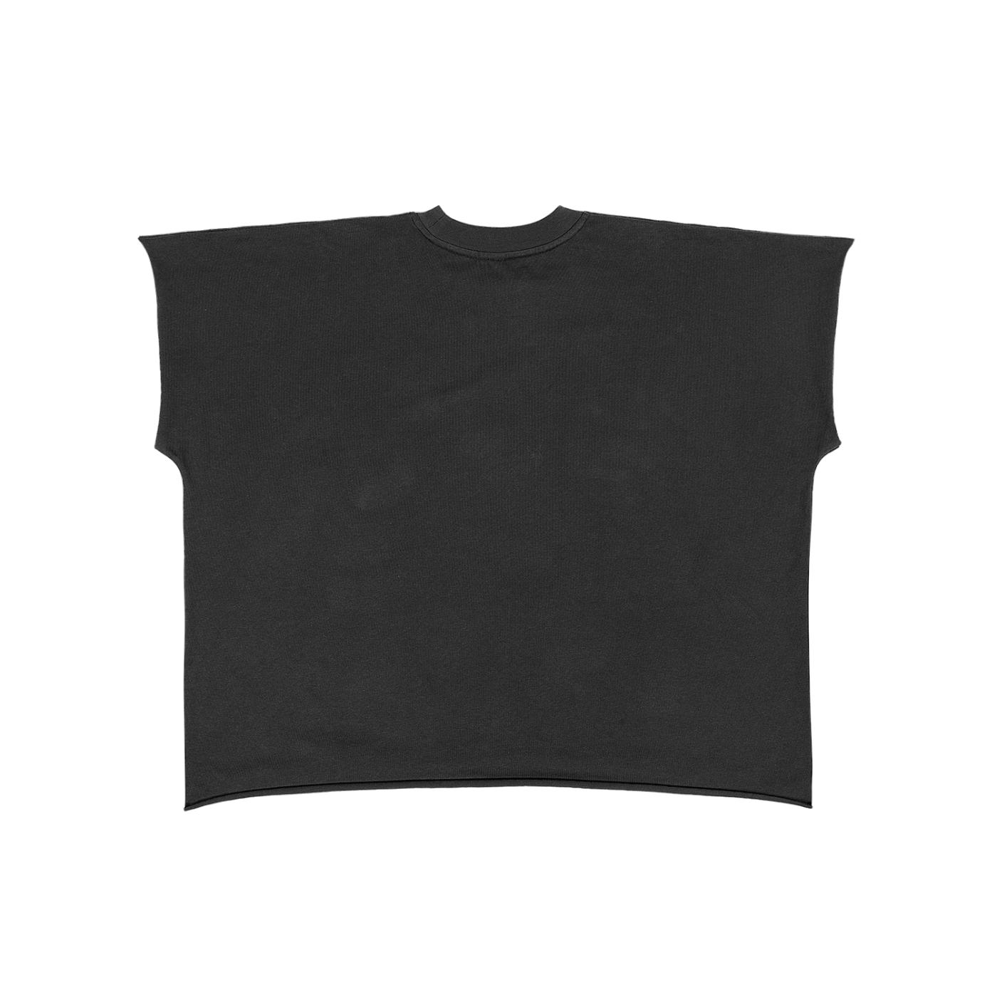 Black sleeveless shirt on a white background