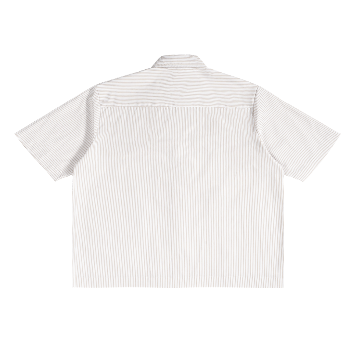 White short-sleeve shirt with subtle pattern on a white background