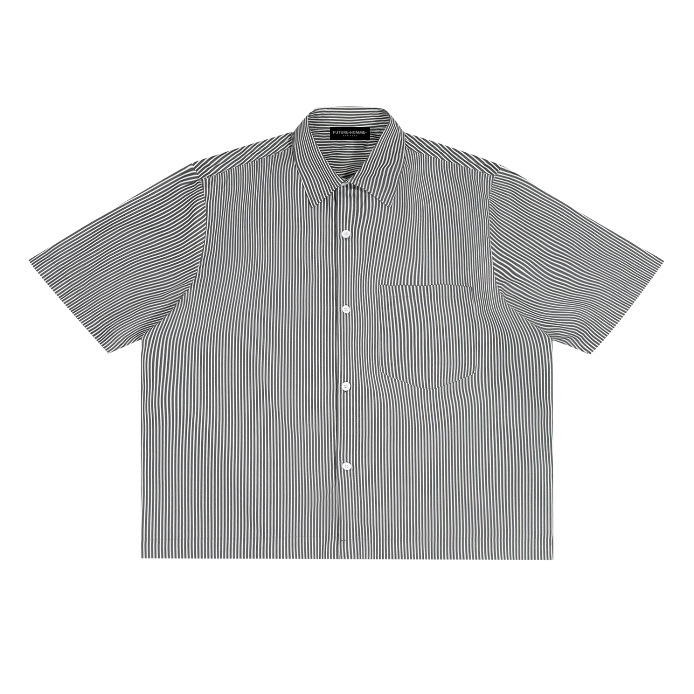Black and white striped shirt on a white background