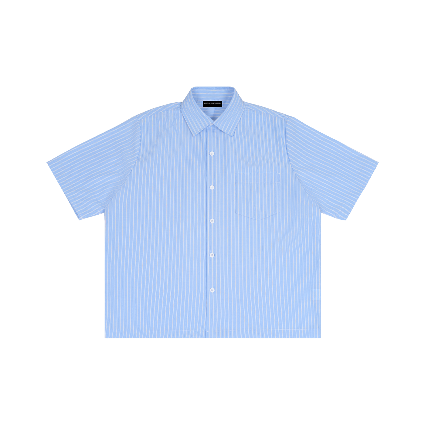 Light blue striped shirt on a white background