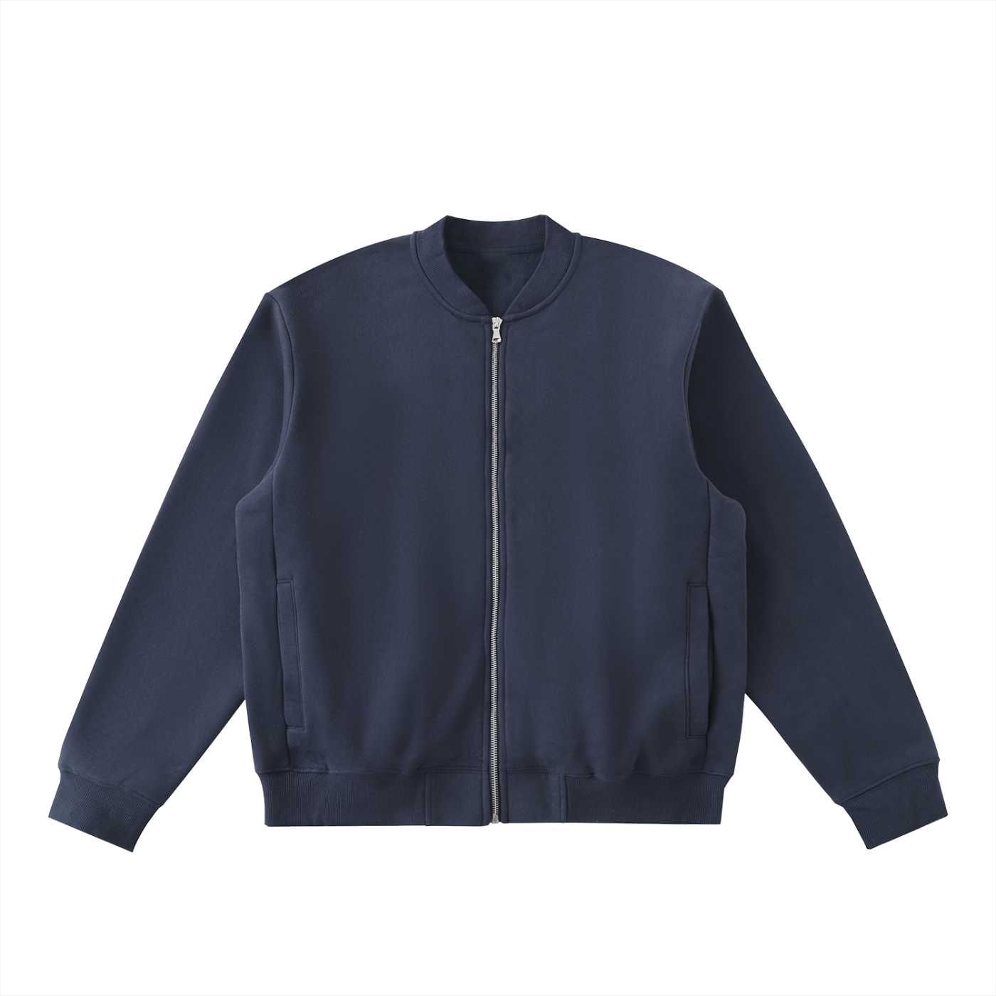 Future-Homme Fleece Please Varsity Jacket dark blue/front on a white background. 