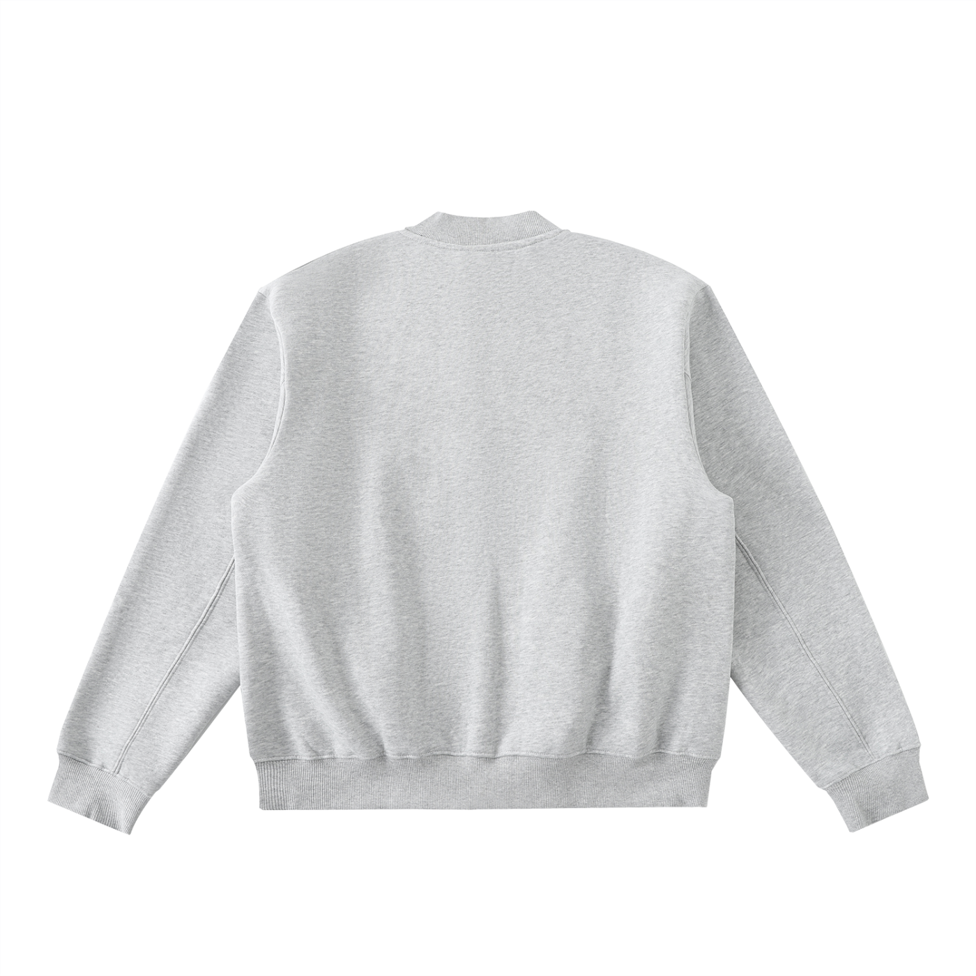 Future-Homme Fleece Please Varsity Jacket in light gray/back on a white background. 