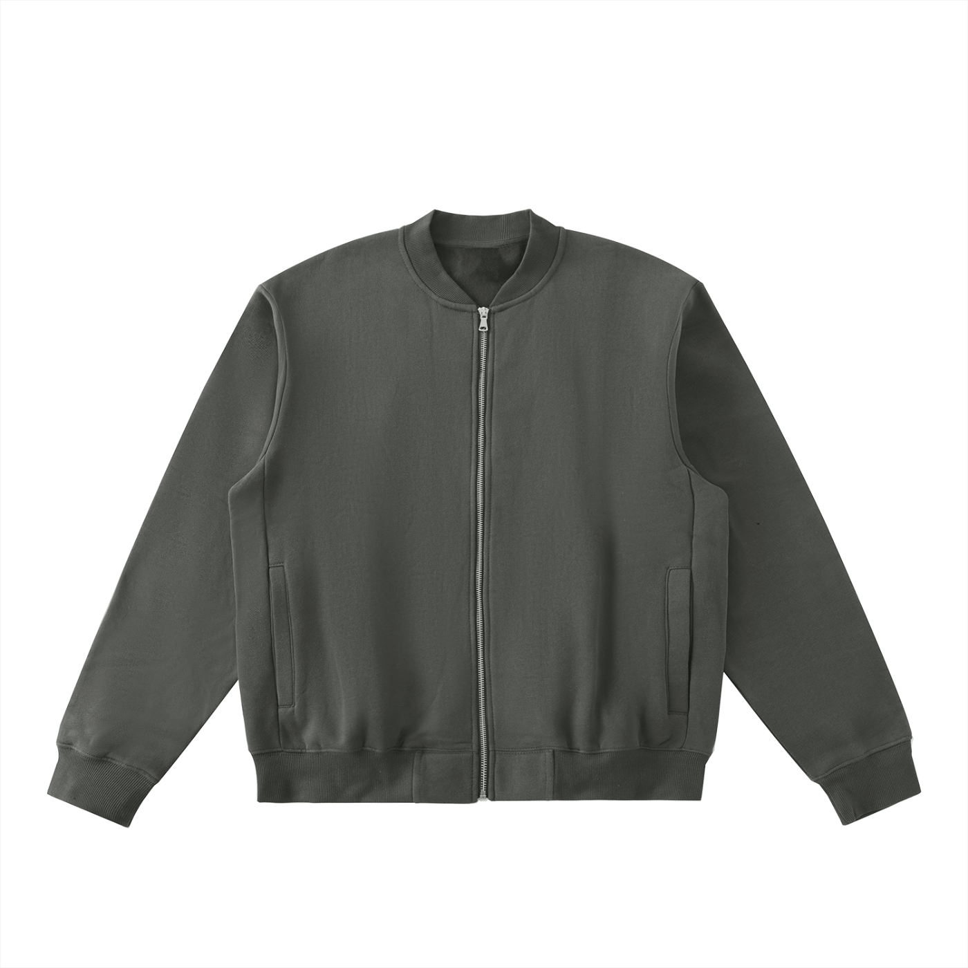 Future-Homme Fleece Please Varsity jacket dark gray/front on a white background. 