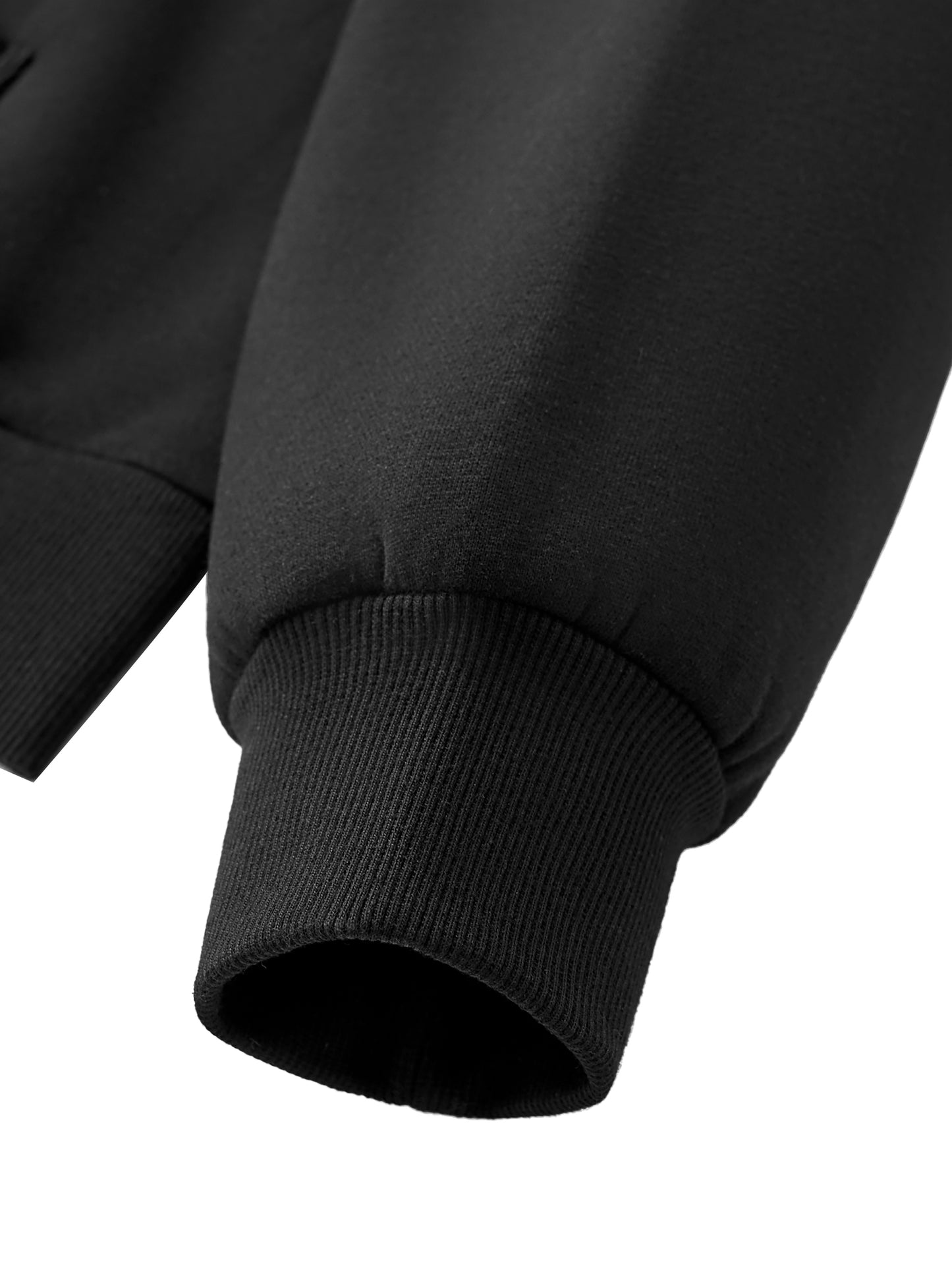 A Future-Homme Fleece Please upclose image of the sleeve and cuff on a white background. 