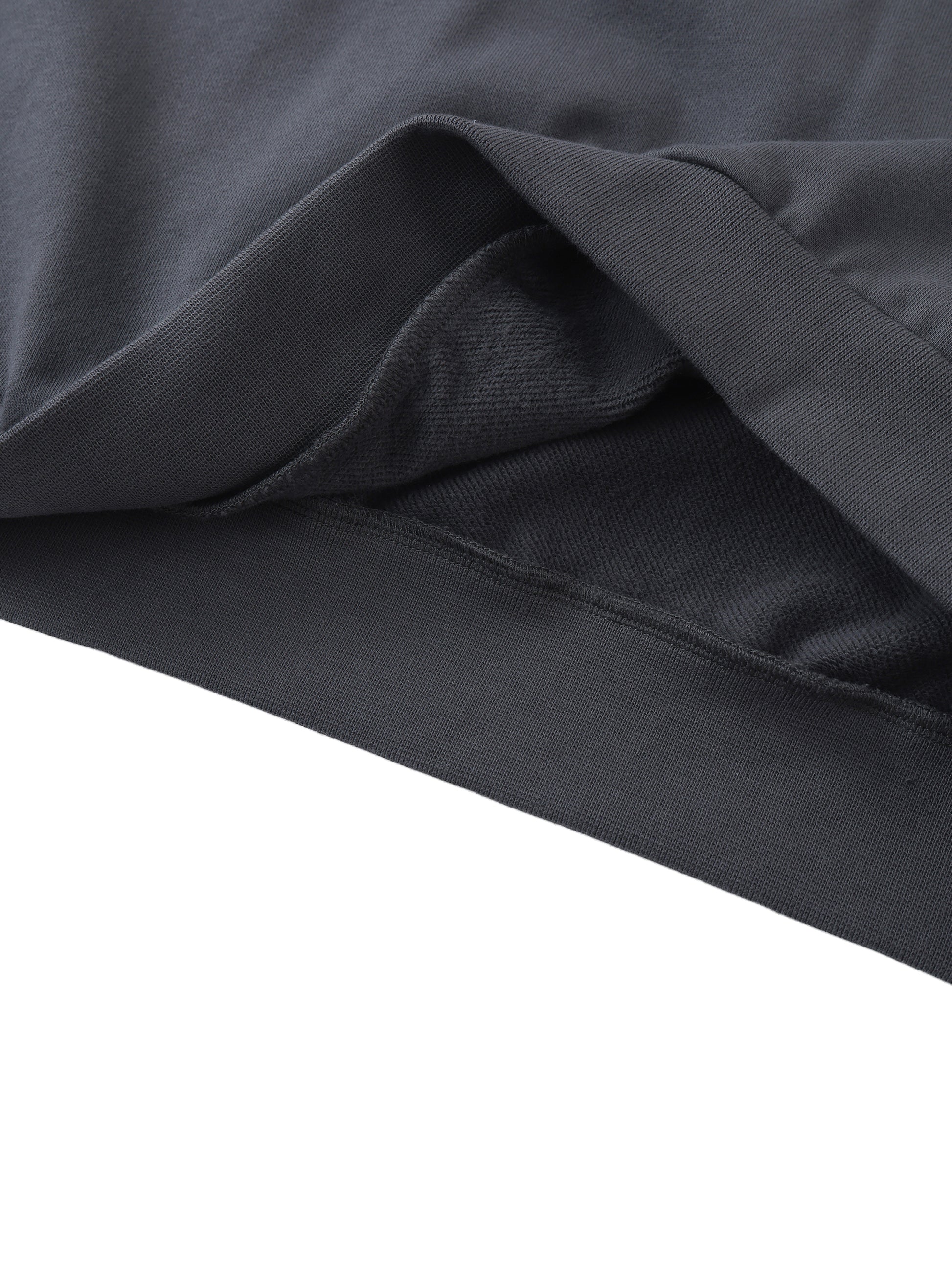 Future-Homme Fleece Please Heavyweight Polo Sweatshirt in black close up shot of interior and band on a white background. 