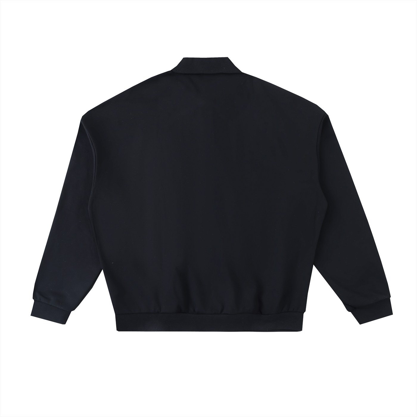 Future-Homme Fleece Please Heavyweight Polo Sweatshirt flat lay in black backside on a white background