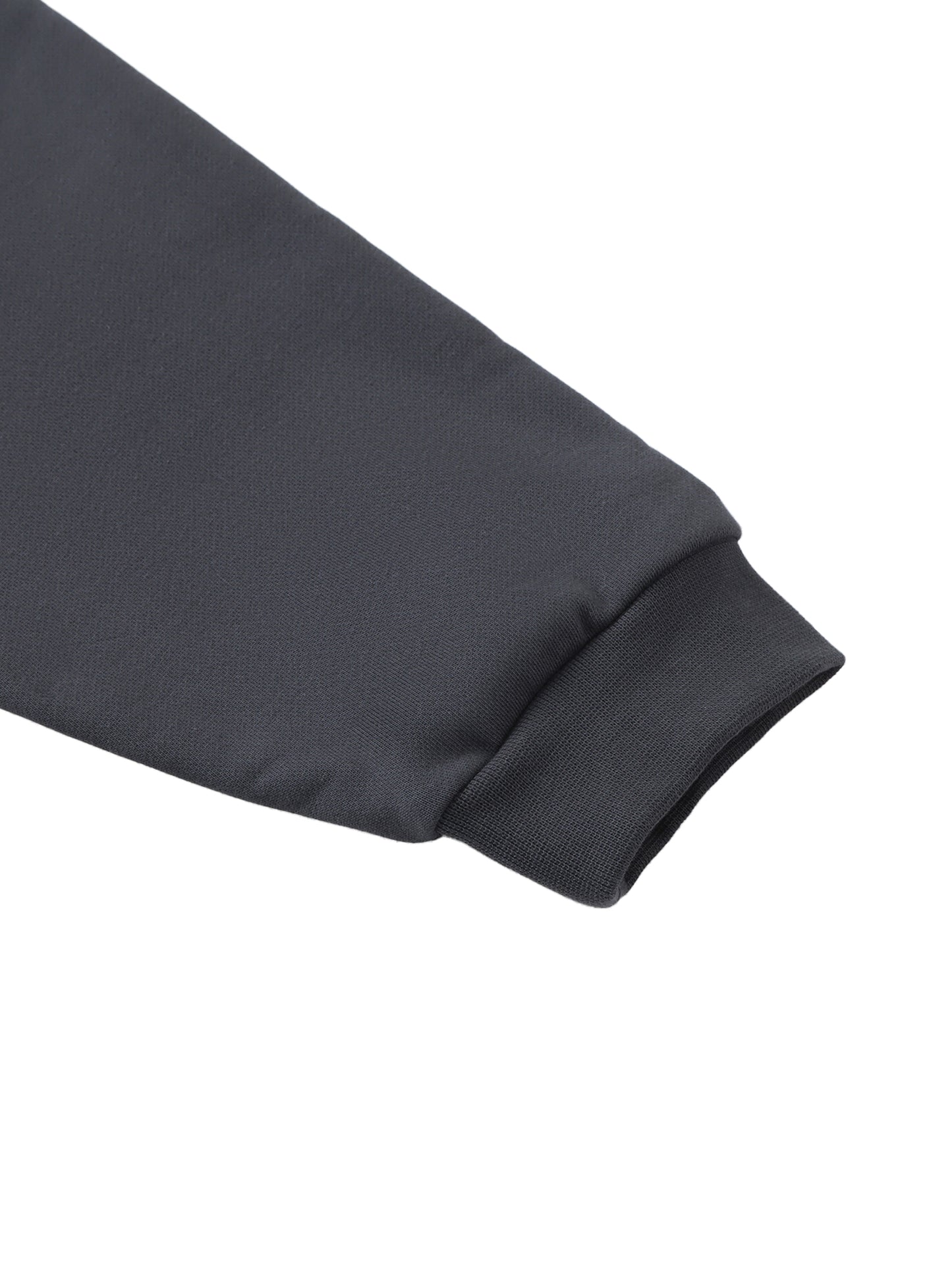 Future-Homme Fleece Please Heavyweight Polo Sweatshirt in black close up shot of the sleeve and cuff on a white background. 