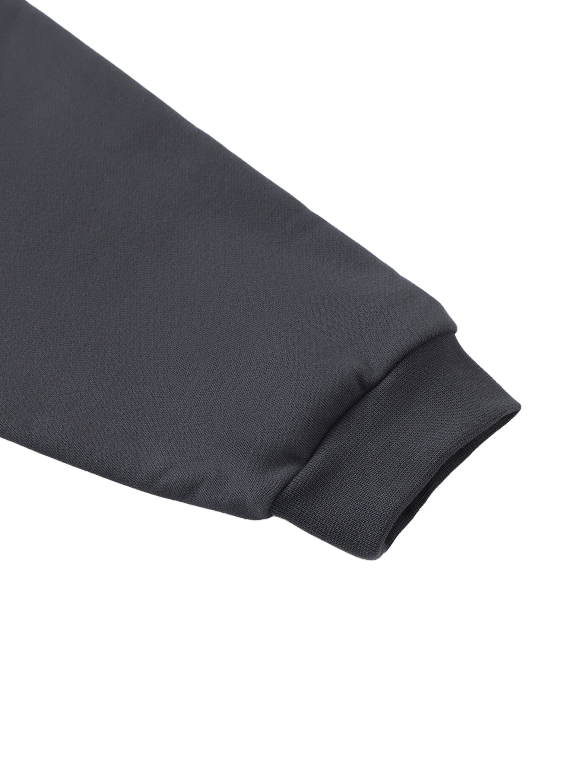 Future-Homme Fleece Please Heavyweight Polo Sweatshirt in black close up shot of the sleeve and cuff on a white background. 