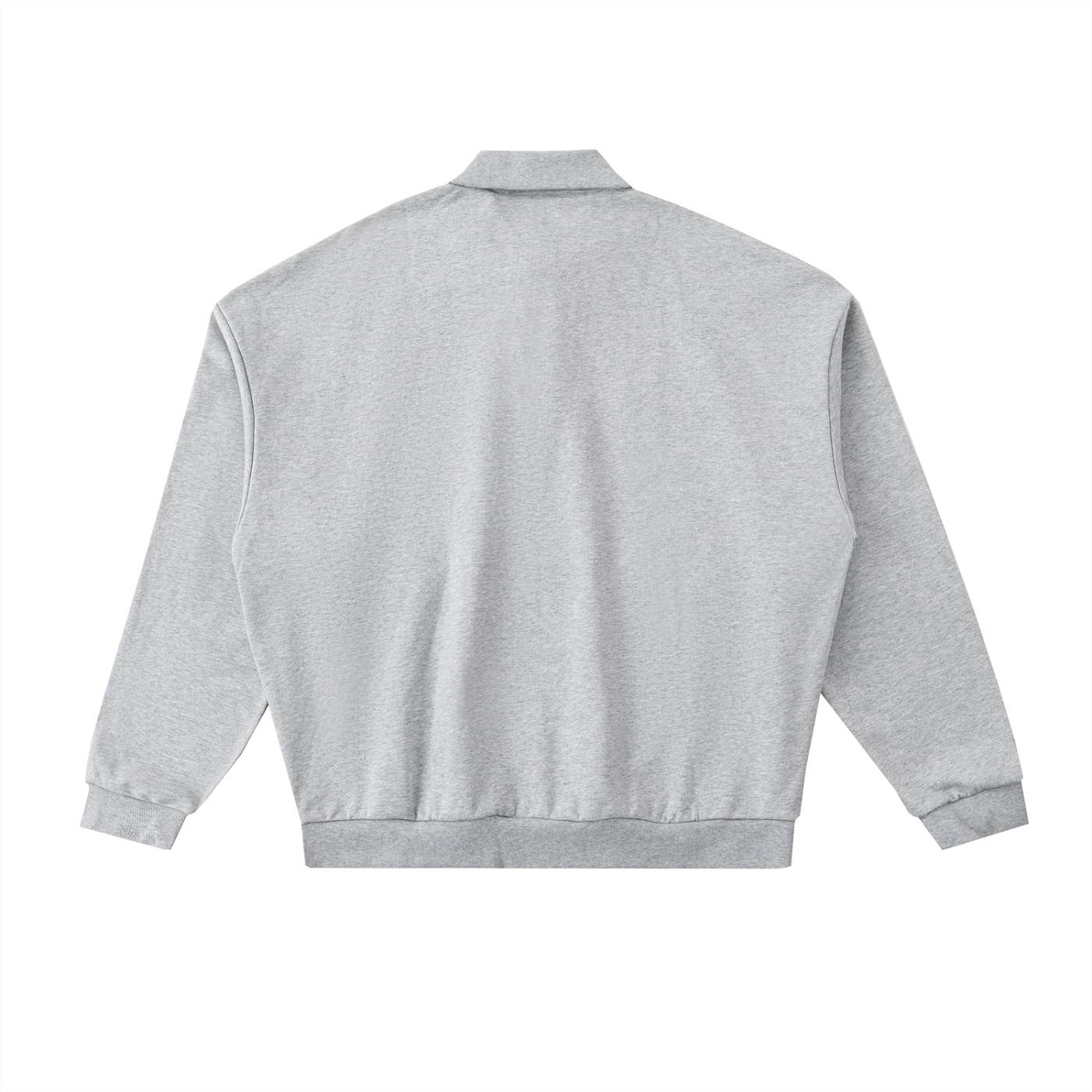 Future-Homme Fleece Please Heavyweight Polo Sweatshirt in Flower Gray flat lay frontside on a white background. 