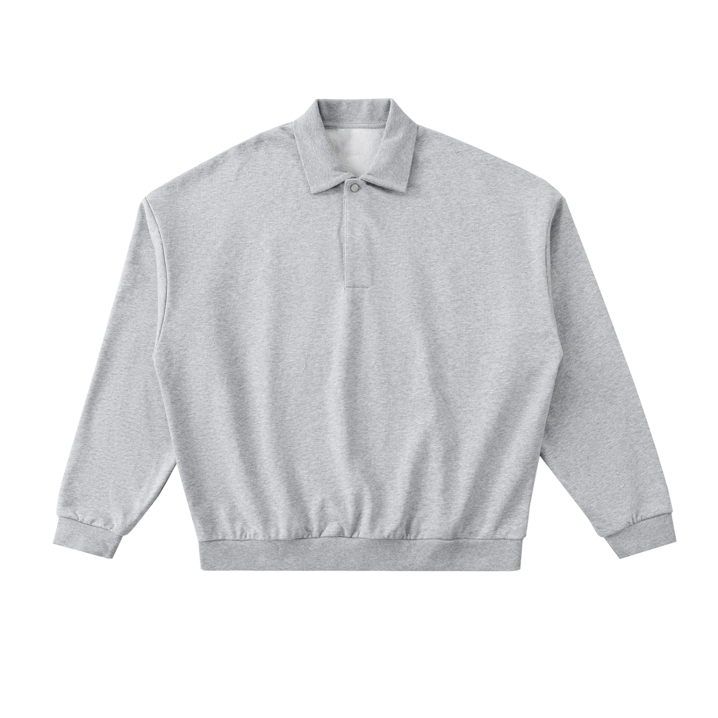 Future-Homme Fleece Please Heavyweight Polo Sweatshirt flat lay in Flower Gray front side on a white background