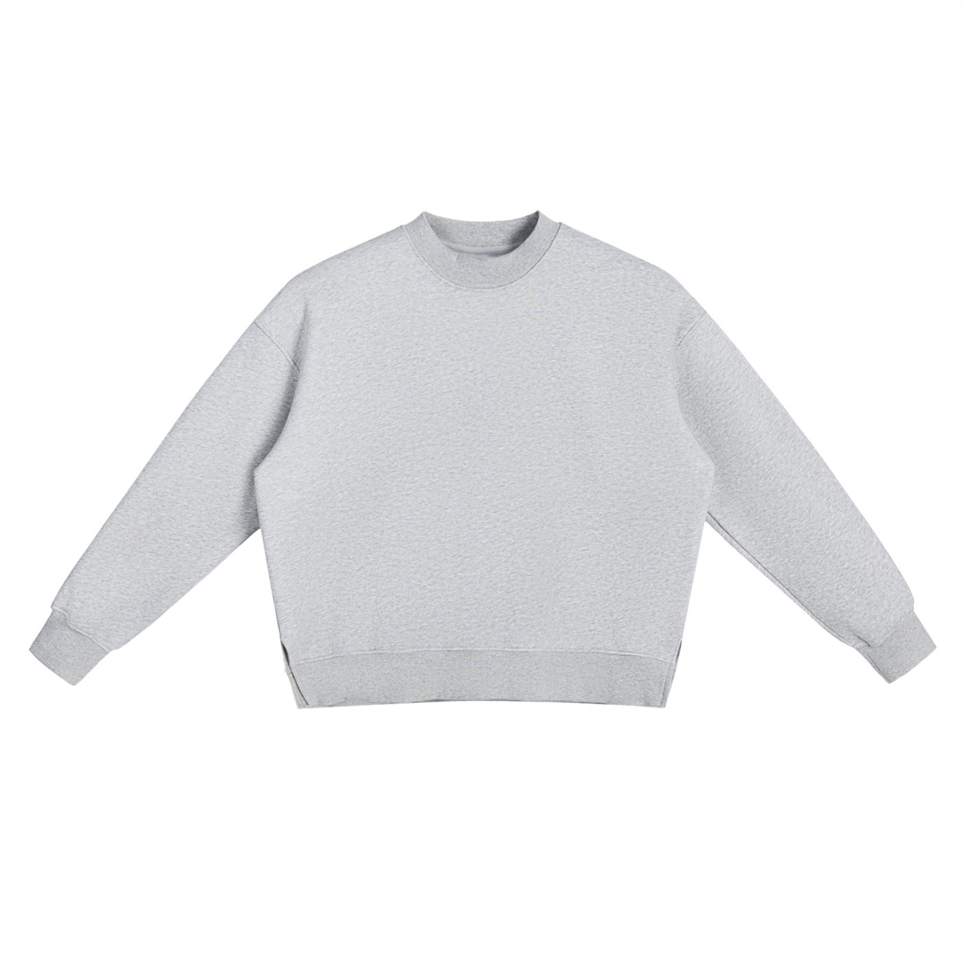 Future-Homme Fleece Please Side Slit Pullover Lightgray/front on a white background 