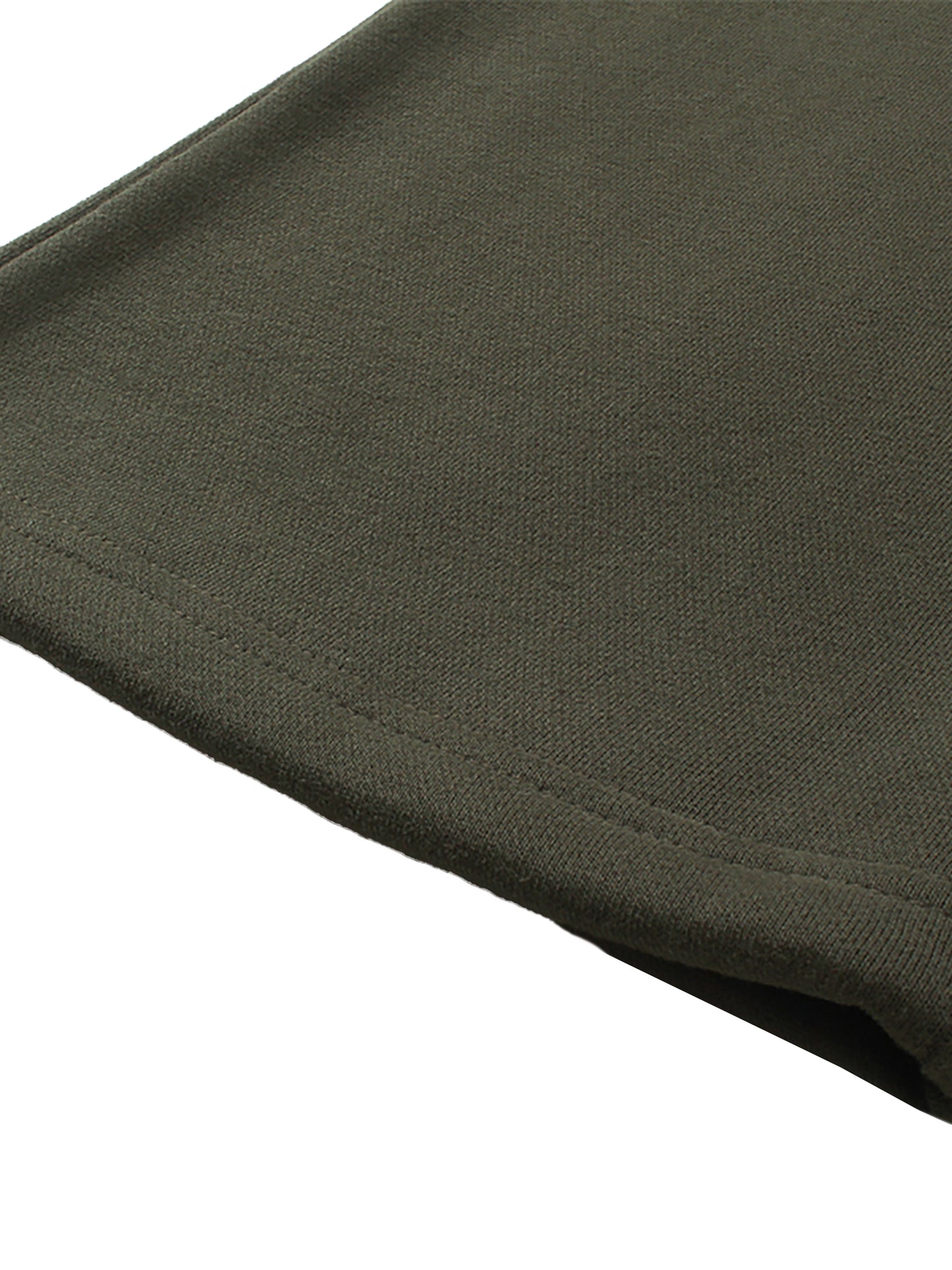 Future-Homme Fleece Please Straight leg pant in black in 360 GSM close up of pant leg on a white background. 