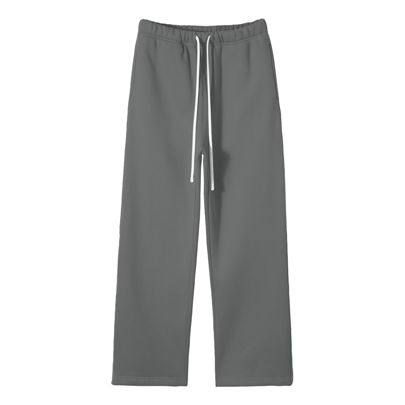 Future-Homme Fleece Please Straight Leg Pants in Gray/front in 360 GSM on a white background. 