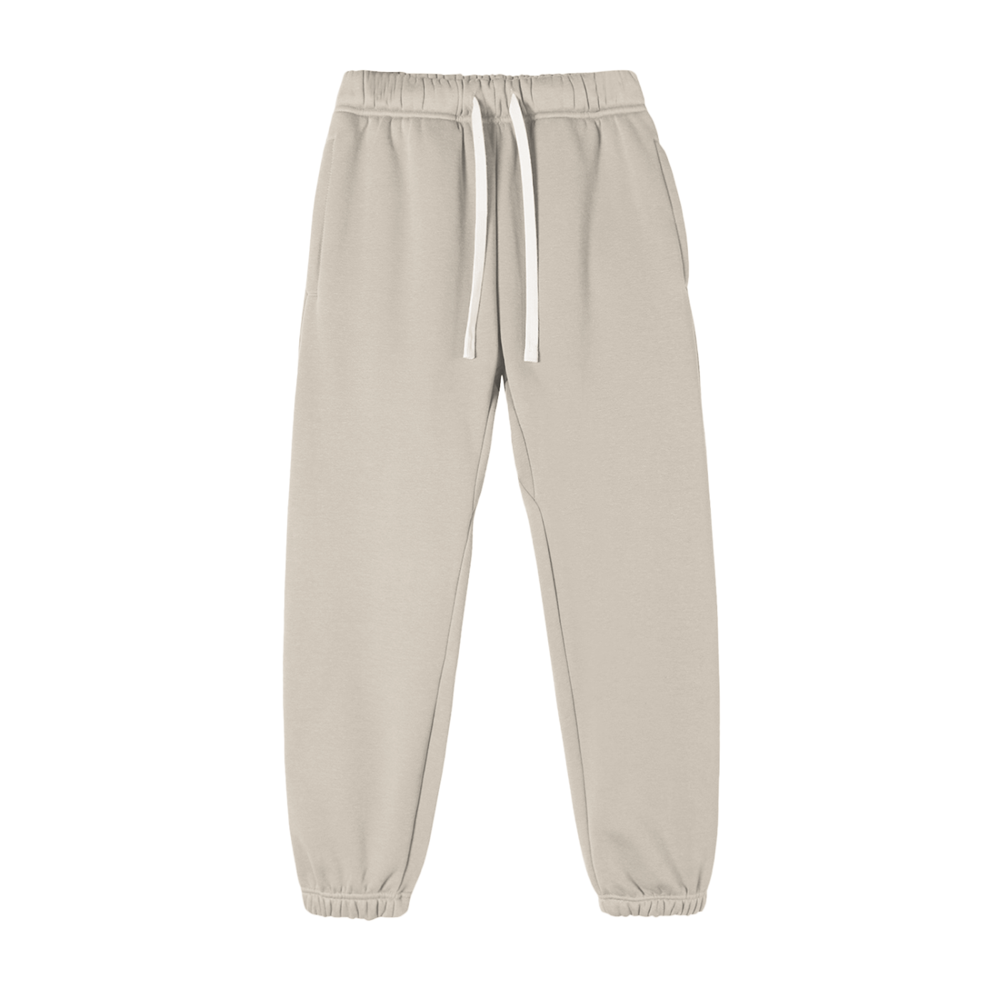Future-Homme Fleece Please Sweatpants Oat Gray/Front on a white background. 