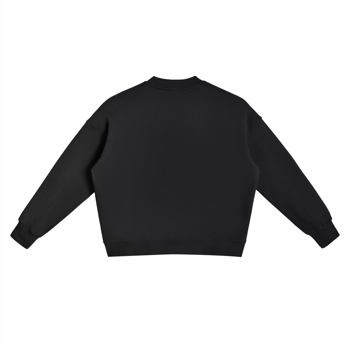 Future-Homme Fleece Please Side Slit Pullover in black/back on a white background. 