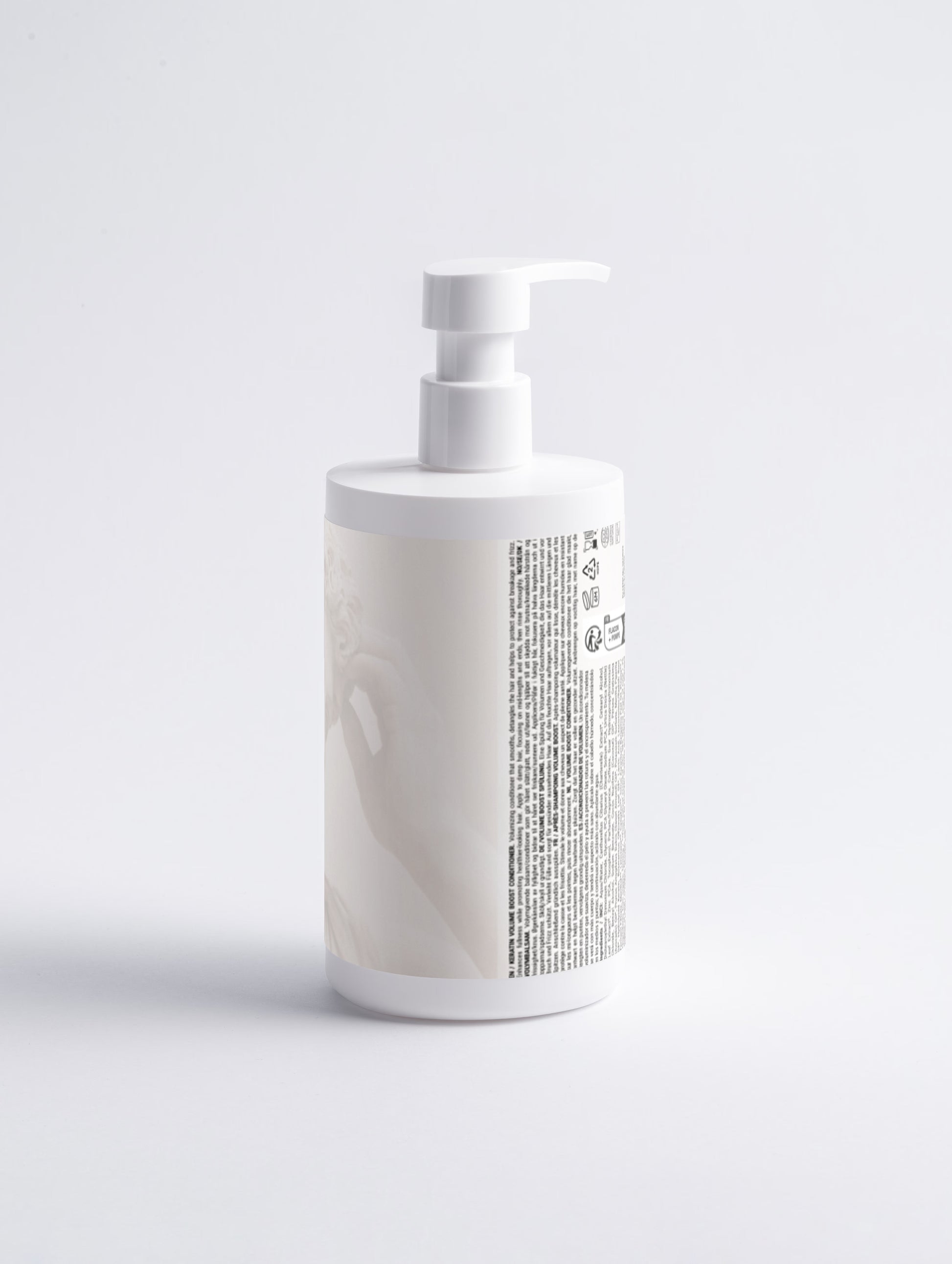 Backside bottle of future-homme keratin volume boost conditioner on a white background 