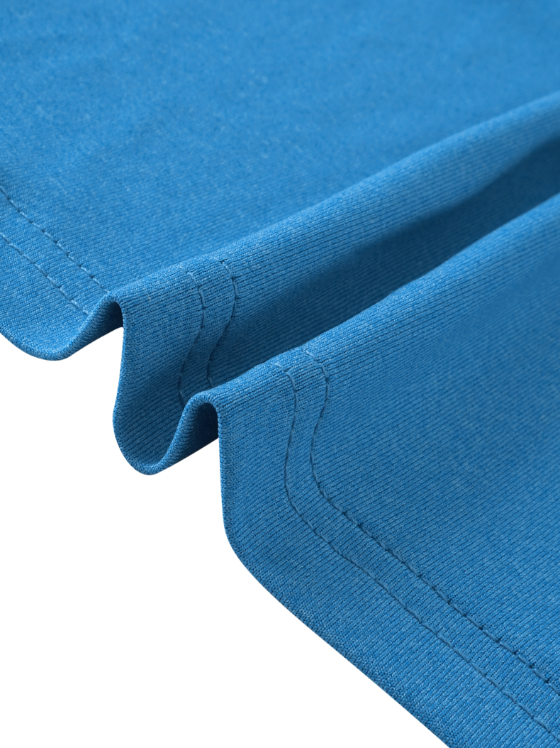 Close-up of a blue fabric with a textured surface