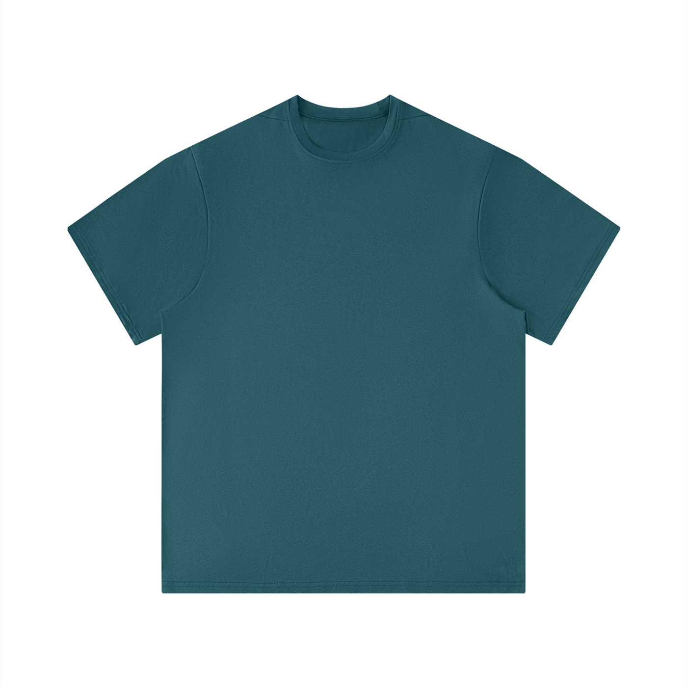 Peacock Blue t-shirt against a white background