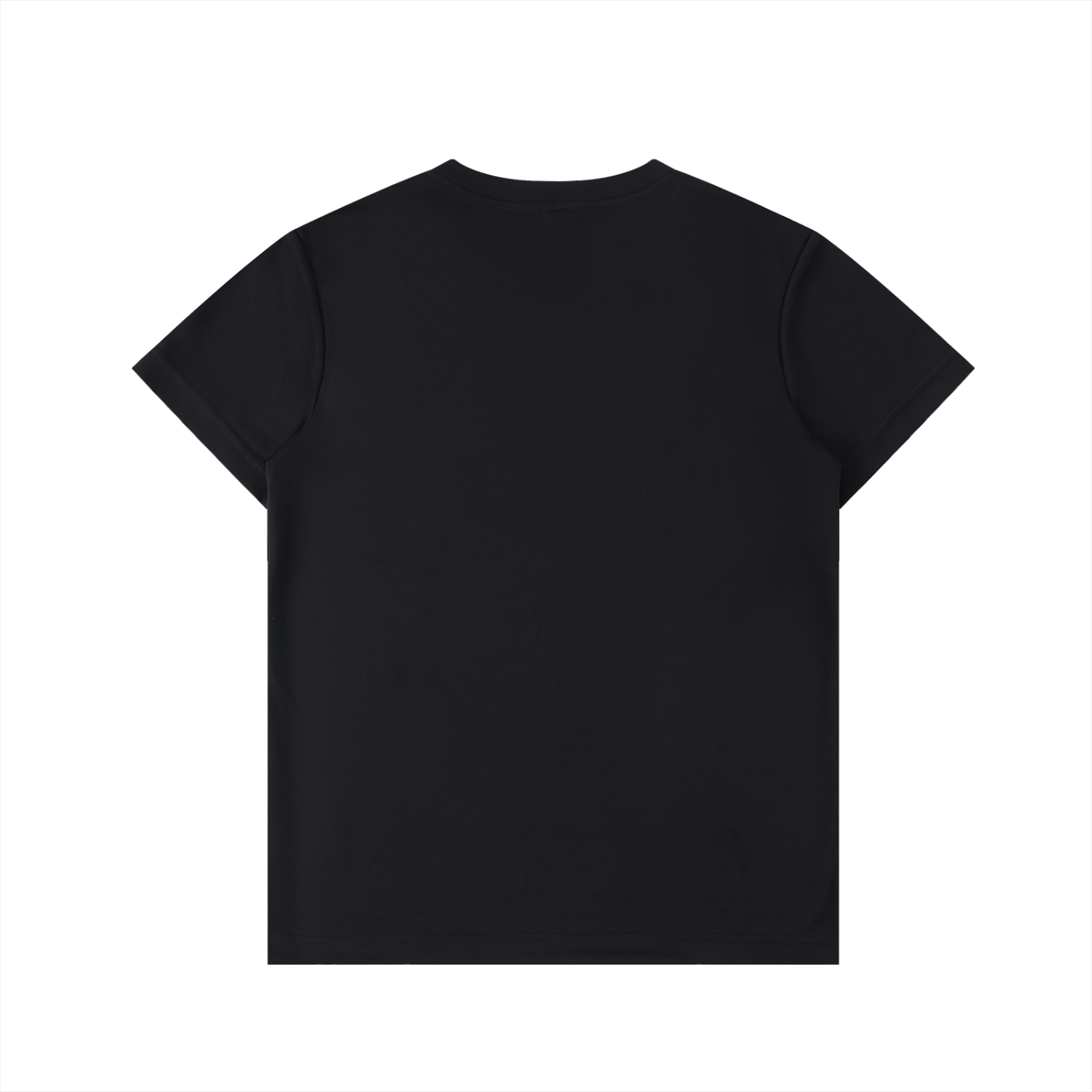 Black t-shirt on a white background