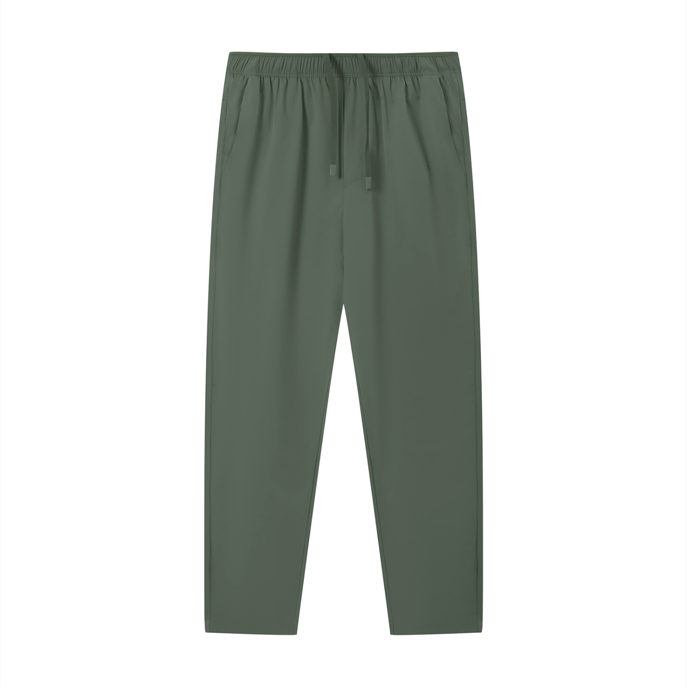 Army Green track pants on a white background