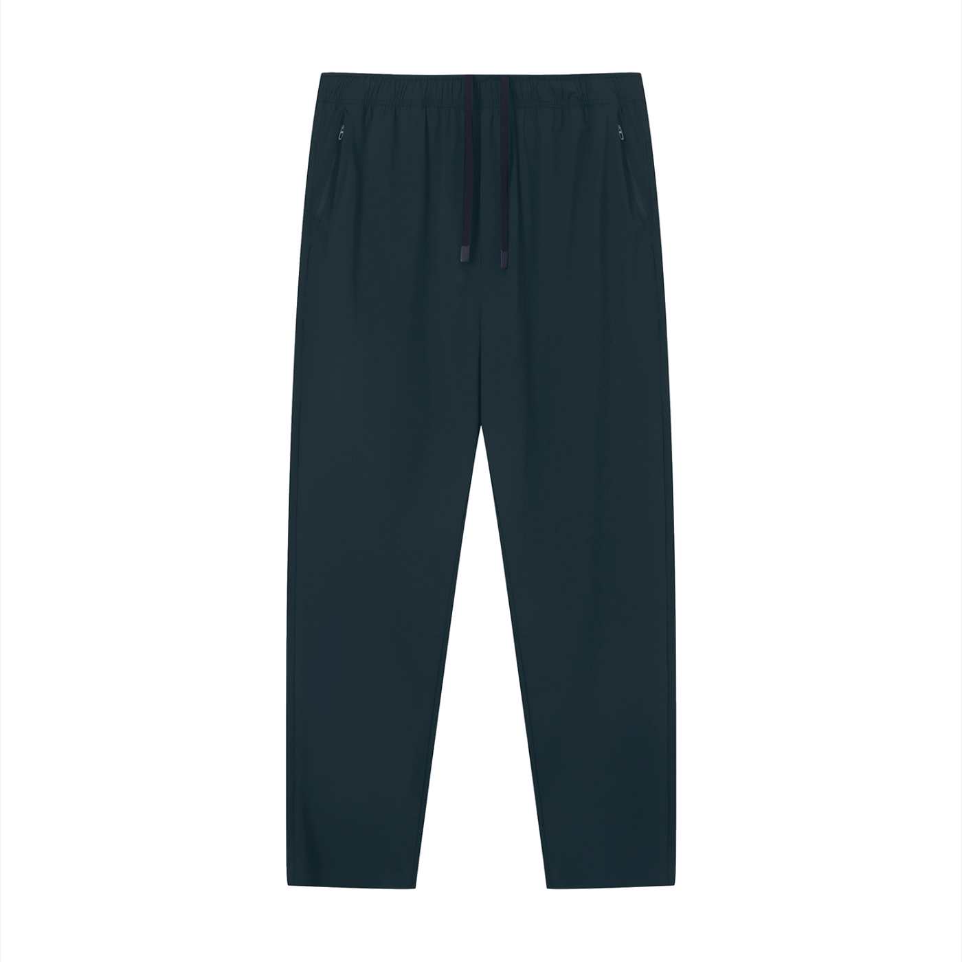 Dark blue track pants on a white background