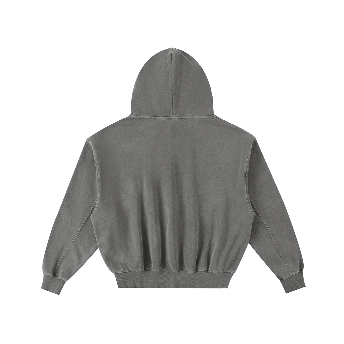 Backside of Gray hoodie on a white background